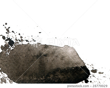 Hand drawn watercolor black stain. 28770029