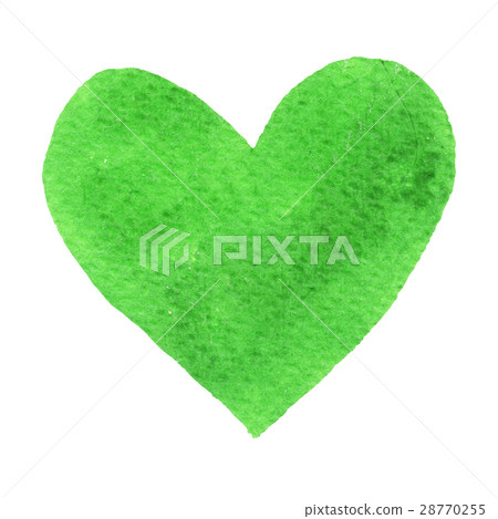 Heart green painted watercolor - Stock Illustration [28770255] - PIXTA