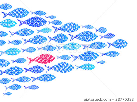 Blue Watercolor ocean fishes background Blue Watercolor ocean fishes background 28770358
