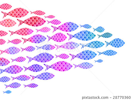 Blue Watercolor ocean fishes background Blue Watercolor ocean fishes background 28770360