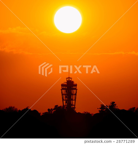 Sunset and Enoshima Sea Candle Sunset and Enoshima Sea Candle 28771289