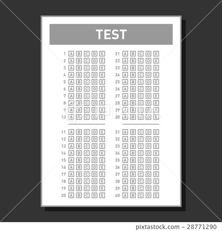 Multiple Choice Blank nswer Sheet. Vector Multiple Choice Blank nswer Sheet. Vector 28771290