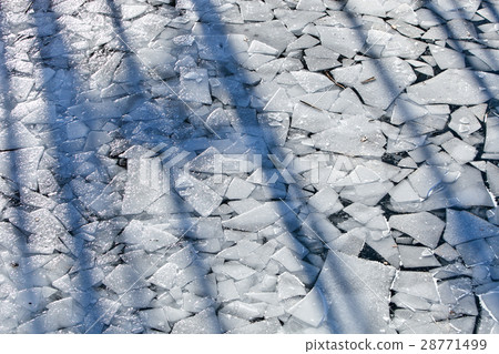 Ice on the lake surface Ice on the lake surface 28771499