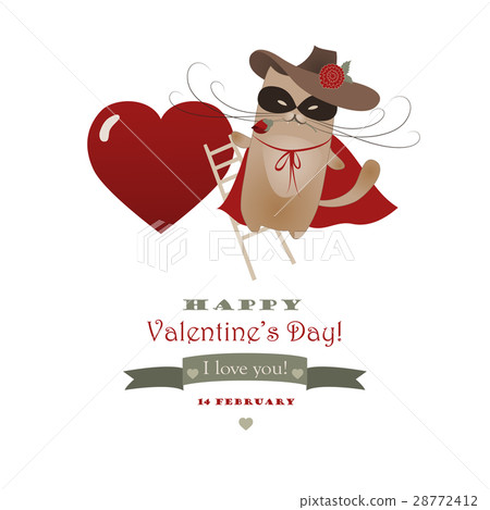 Funny cat macho Valentine 28772412