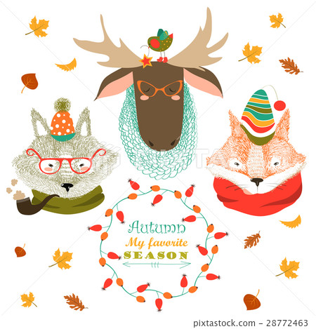 Set of cute animals faces 28772463