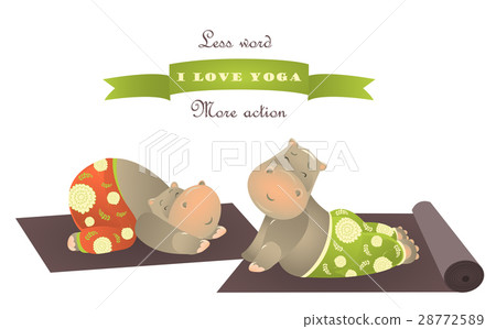 Cute animal illustration of yoga pose Cute animal illustration of yoga pose 28772589