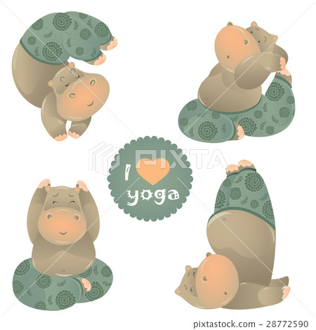 Cute animal illustration of yoga pose Cute animal illustration of yoga pose 28772590