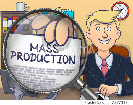 Mass Production through Magnifier. Doodle Design. 28773973
