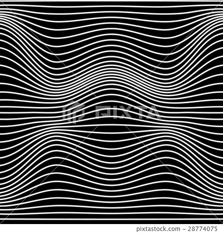 B&W abstract line wave seamless pattern. B&W abstract line wave seamless pattern. 28774075