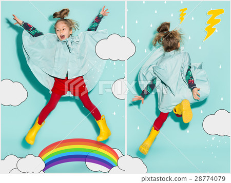 Little girl posing in fashion style wearing autumn Little girl posing in fashion style wearing autumn 28774079