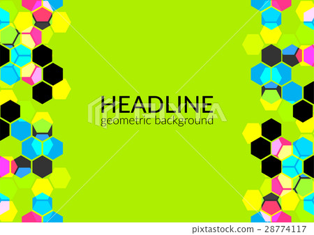 Multicolor trendy horizontal geometric background. Multicolor trendy horizontal geometric background. 28774117