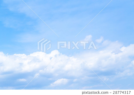 Spring sky White clouds and blue sky Background material Copy space Character space White sky image 28774317