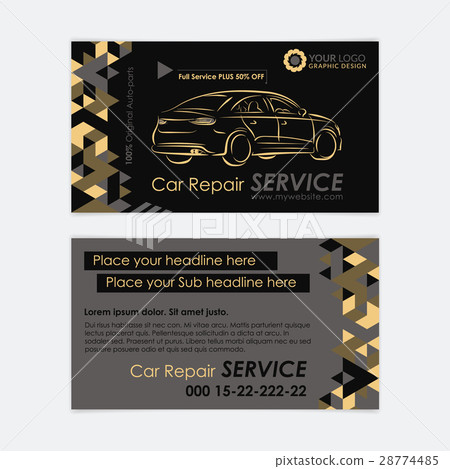 Automotive Service Card Design Business Card For Car Wash, Auto