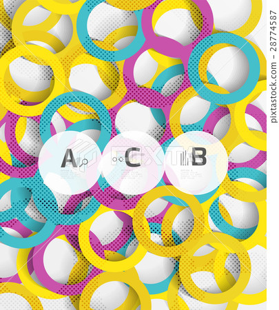 Color rings with shadows on gray abstract 28774587