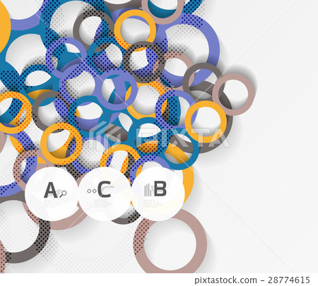 Color rings with shadows on gray abstract 28774615