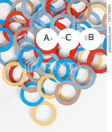 Color rings with shadows on gray abstract 28774665