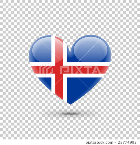 Icelandic Flag Heart Icon 28774992