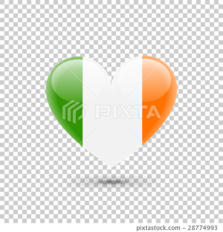 Irish Flag Heart Icon 28774993