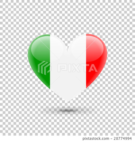Italian Flag Heart Icon 28774994