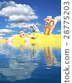 Euro money in sand. 28775203