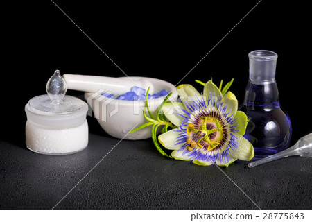 spa concept of  passiflora flower, cosmetic salt 28775843