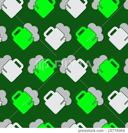 seamless pattern - green, white beers with froth seamless pattern - green, white beers with froth 28776068