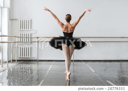 Graceful ballerina dance in ballet class Graceful ballerina dance in ballet class 28776331