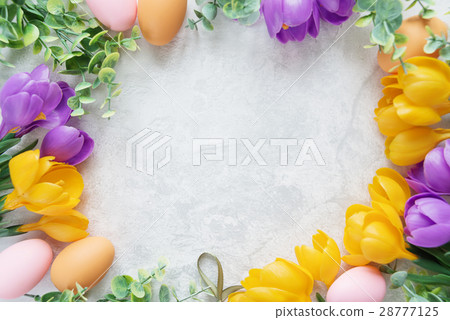 Easter card with crocus flowers 28777125