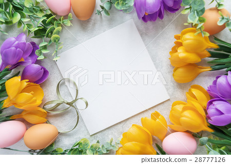 Easter card with crocus flowers 28777126