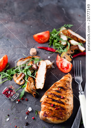 sliced grilled chicken breast sliced grilled chicken breast 28777149