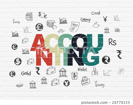 Currency concept: Accounting on wall background Currency concept: Accounting on wall background 28778153