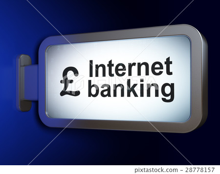 Currency concept: Internet Banking and Pound on 28778157
