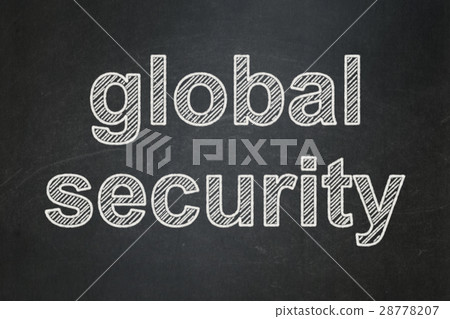 Security concept: Global Security on chalkboard Security concept: Global Security on chalkboard 28778207