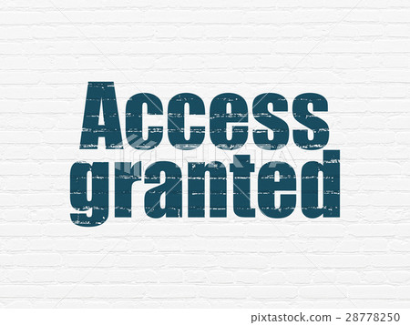 Security concept: Access Granted on wall 28778250