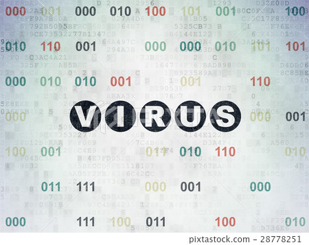 Security concept: Virus on Digital Data Paper Security concept: Virus on Digital Data Paper 28778251