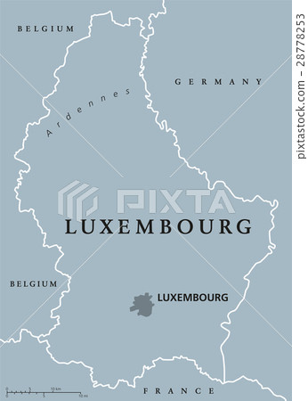 Luxembourg political map 28778253