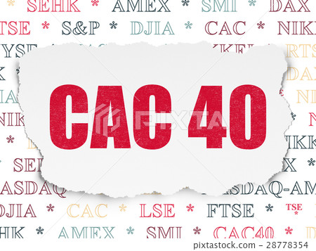 Stock market indexes concept: CAC 40 on Torn Paper Stock market indexes concept: CAC 40 on Torn Paper 28778354