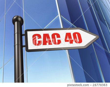 Stock market indexes concept: sign CAC 40 on Stock market indexes concept: sign CAC 40 on 28778363