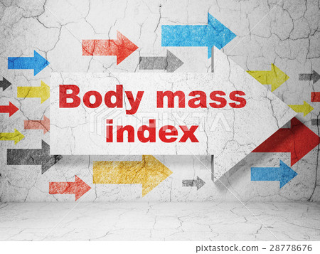Health concept: arrow with Body Mass Index on Health concept: arrow with Body Mass Index on 28778676