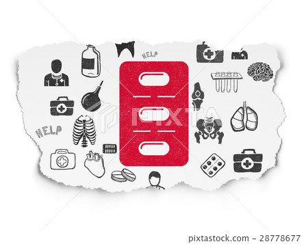 Health concept: Pills Blister on Torn Paper Health concept: Pills Blister on Torn Paper 28778677