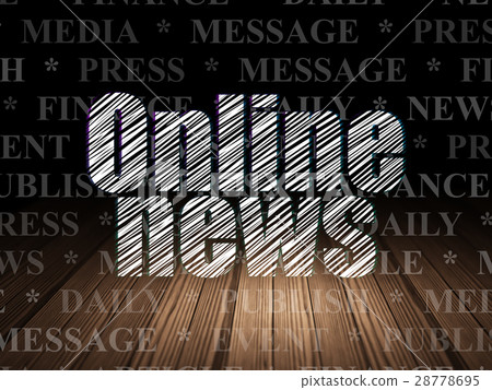 News concept: Online News in grunge dark room 28778695