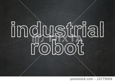 Industry concept: Industrial Robot on chalkboard 28779008
