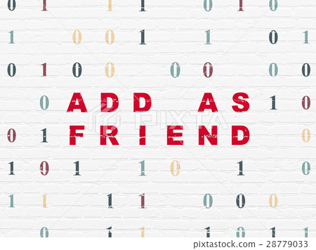 Social network concept: Add as Friend on wall Social network concept: Add as Friend on wall 28779033