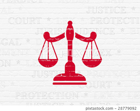 Law concept: Scales on wall background 28779092
