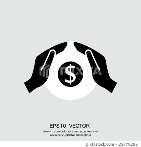 Pictograph of money in hand 28779289