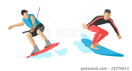 Vector jumping extreme athletes silhouettes 28779653