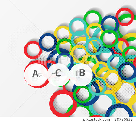 3d rings on grey. Geometrical modern abstract 3d rings on grey. Geometrical modern abstract 28780832