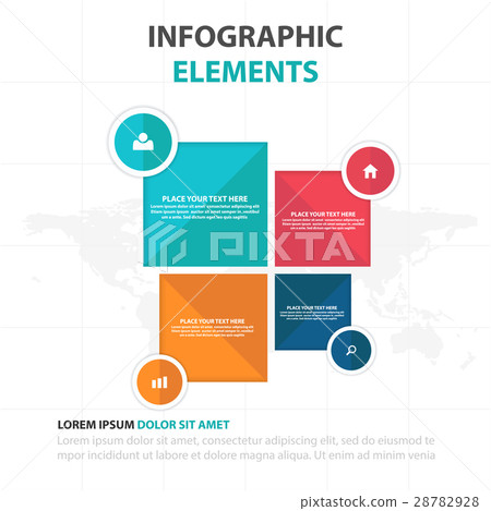 colorful square business Infographics elements 28782928