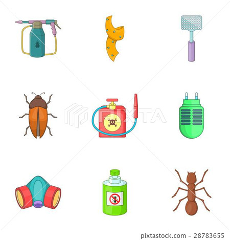No insects icons set, cartoon style 28783655