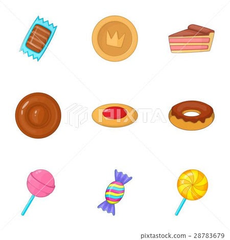 Confectionery and desserts icons set cartoon style Confectionery and desserts icons set cartoon style 28783679
